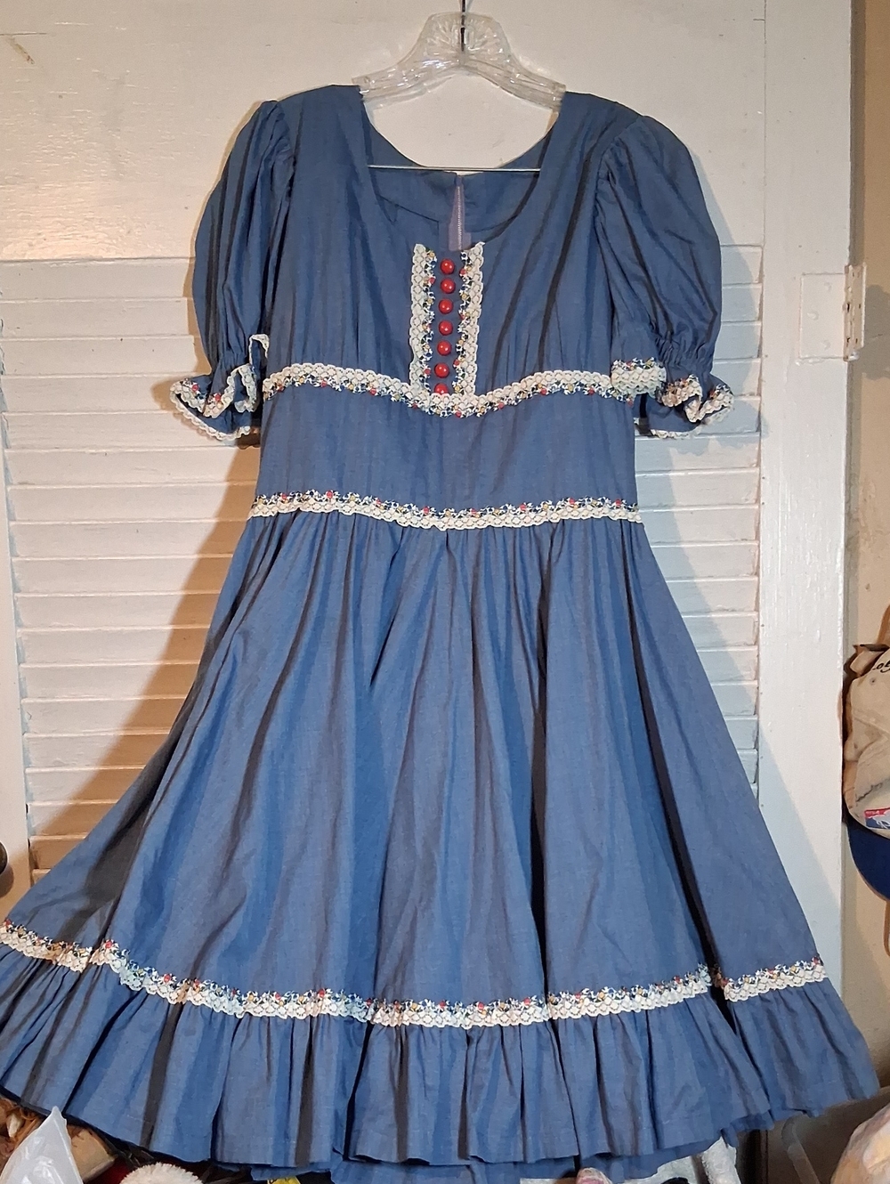 Vintage Blue Prairie Dress - Picture 2 of 7